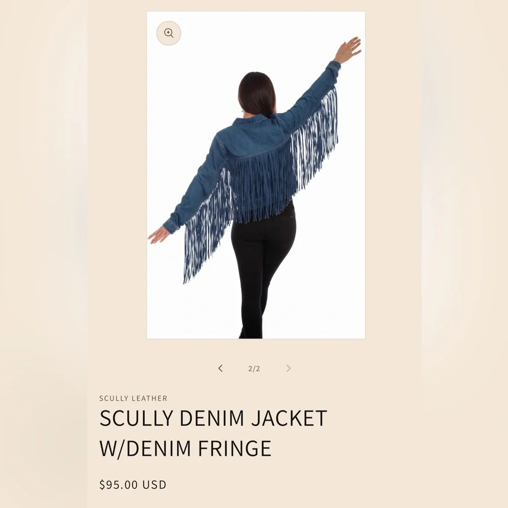 🇺🇸 SCULLY Denim Fringe Jacket - Picture 2 of 6